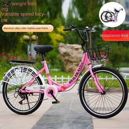 Grylls new variable speed folding bike 20-22-24-26 "Boys girls Adult Princess car Ladies commuter car hot new