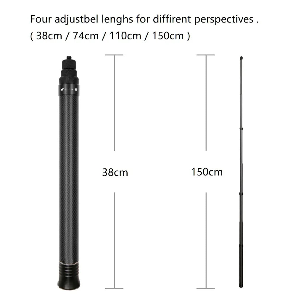 290cm 3m Carbon Fiber Invisible Extended Edition Selfie Stick For Insta360 X4 X3 ONE RS Accessories For GoPro Insta 360