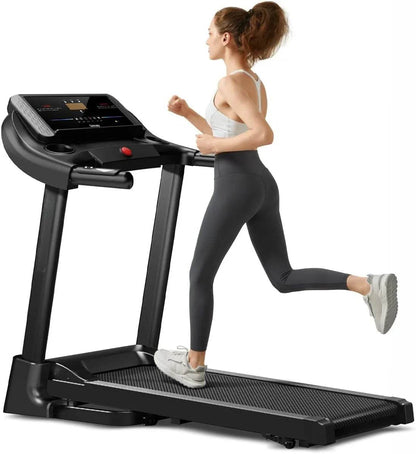 Treadmill Folding Incline with Pulse Sensors, 3.0 HP Quiet Brushless, 8.7 MPH, 300 lbs Capacity, Fitness Home Auto Treadmill - MarvelouStoree