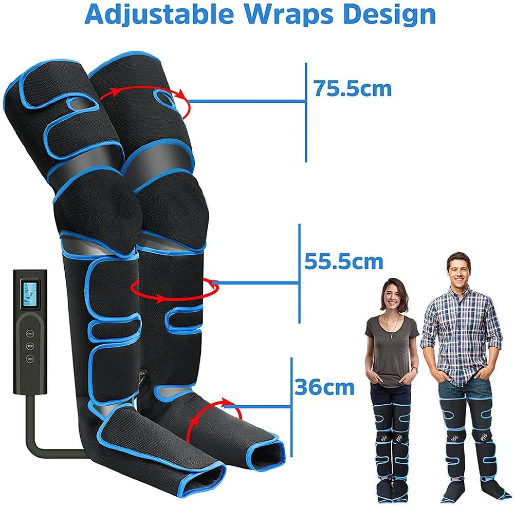 Electric Leg Muscle Relaxer 6 Modes Air Compression Recovery Boot Relieve Foot Fatigue Heating Leg Massager - MarvelouStoree