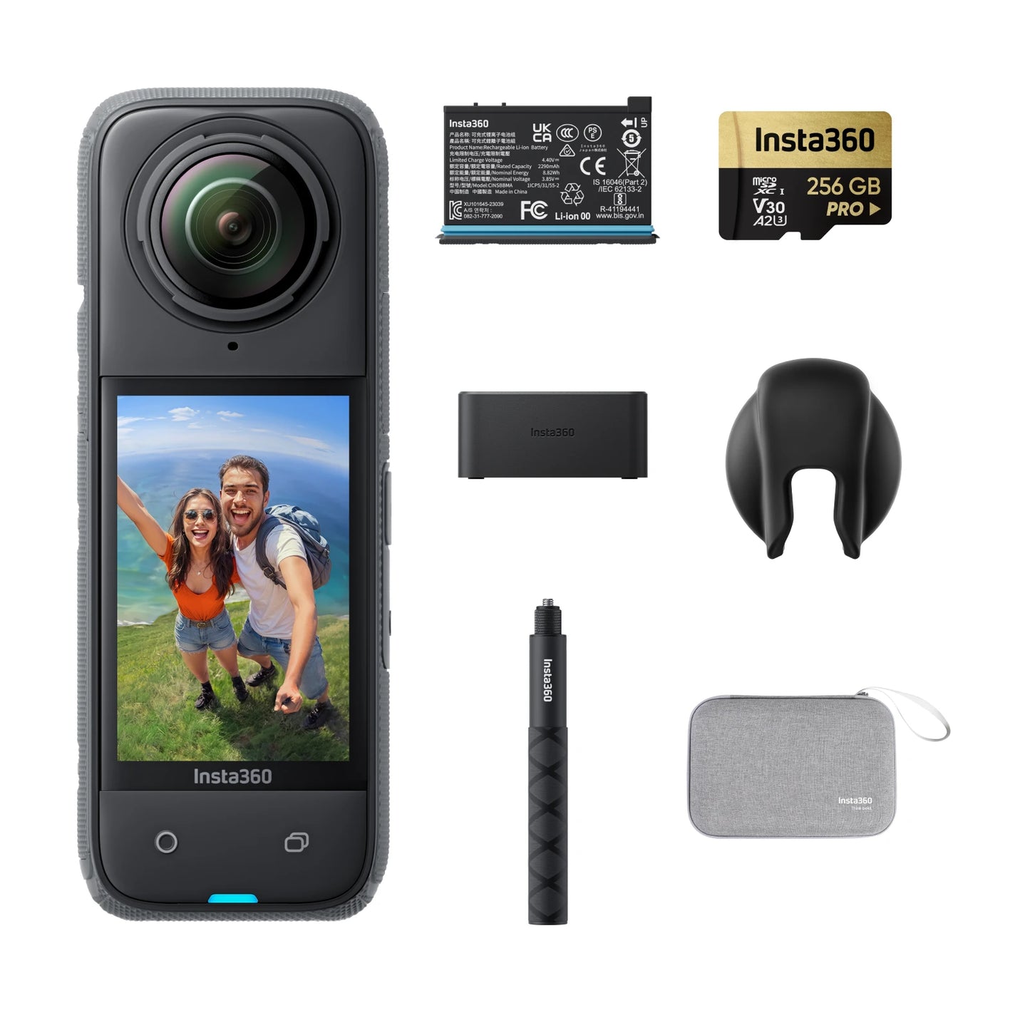 Insta360 X4 - 8K Waterproof 360 Action Camera, 4K Wide-Angle Video, Invisible Selfie Stick, Removable Lens Guards, 135 Min Last