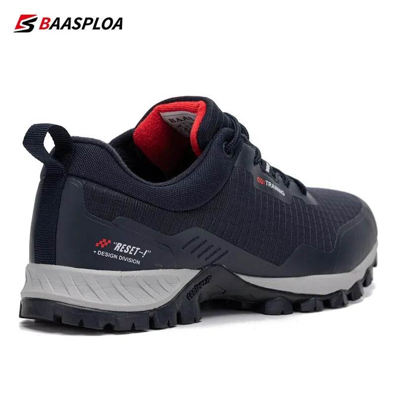 Baasploa New Men Anti-Skid Wear Resistant Hiking Shoes Fashion Waterproof Outdoor Travel Shoes Sneaker Comfortable Male Shoes - MarvelouStoree