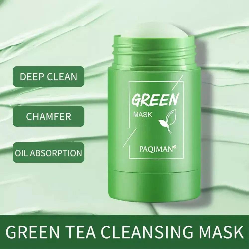 Hot Green Tea Solid Cleansing Mask Dispel Acne Blemish Mark Remove Blackhead Acne Smearing Mud Film Hydrating Mask 2024 - MarvelouStoree