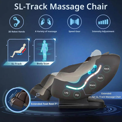 Massage Chair Recliner with Smart Acupoint Scanning, Thai Stretch, Zero Gravity, Blue - MarvelouStoree