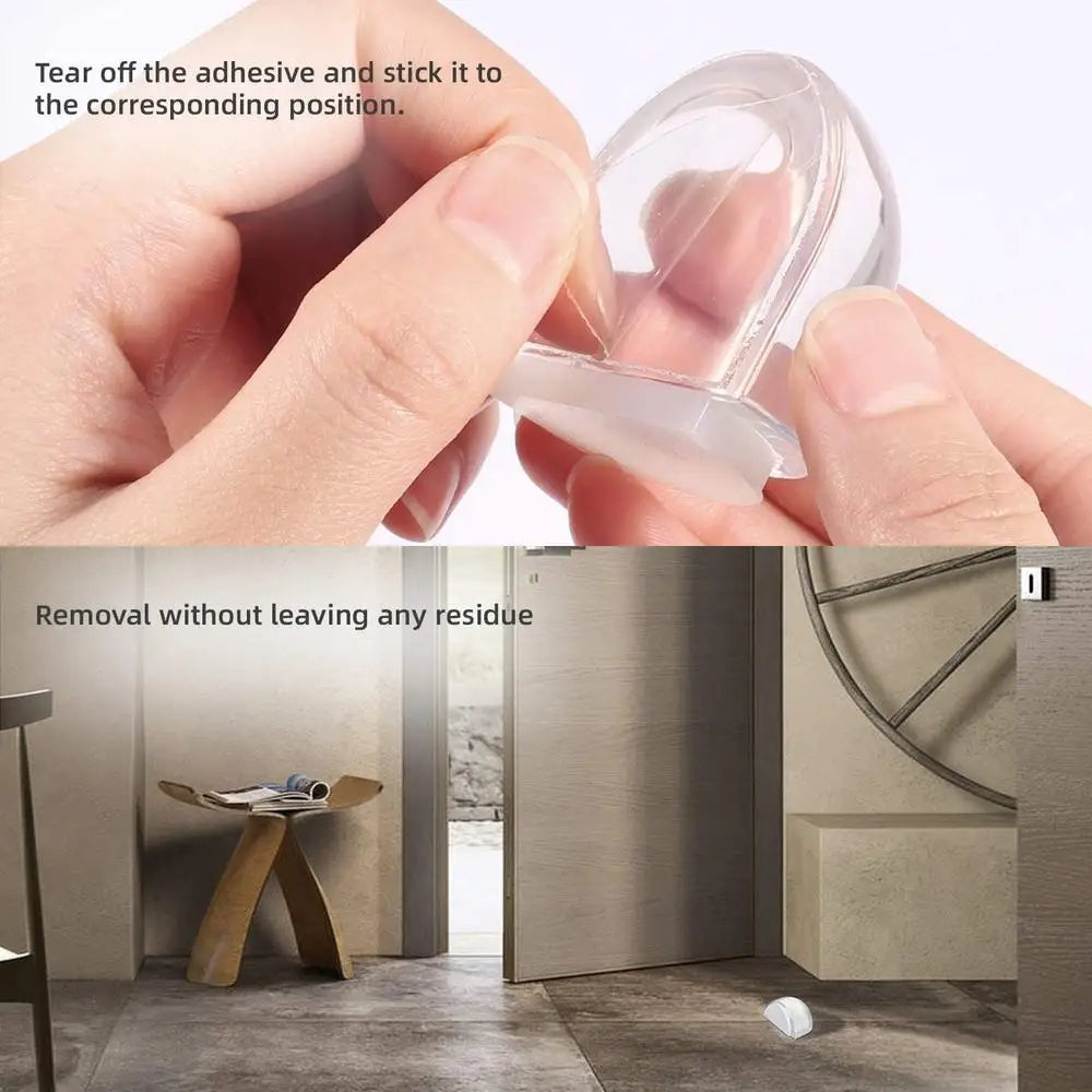 Acrylic Door Stopper Self Adhesive Anti-Collision Door Holders Catch Floor Mounted Nail-free Door Stops Protect Walls Furniture