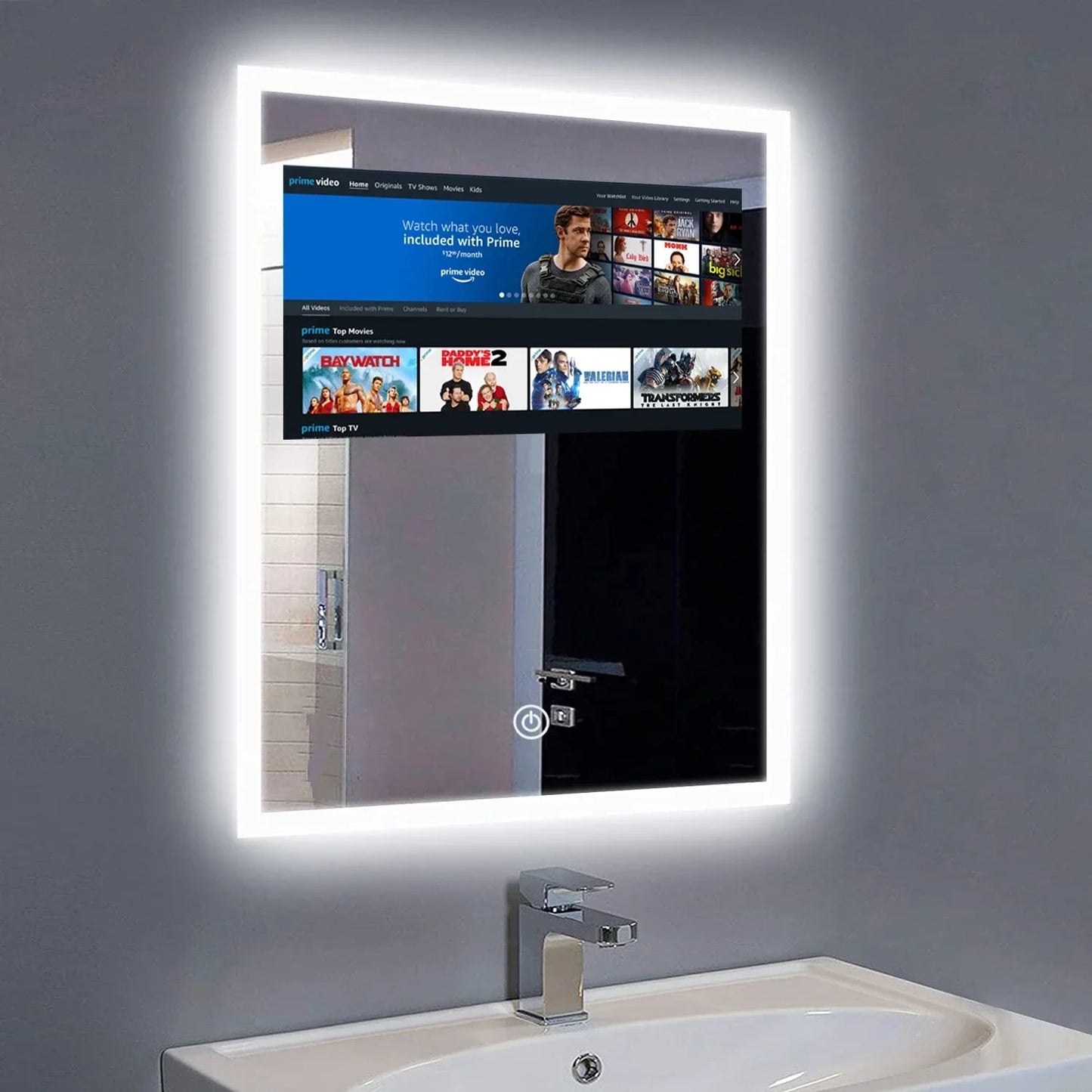 Smart Mirror, Customized Size Touch Screen Led Android System Smart TV Waterproof Led Bathroom TV For Bedroom Home Hotel