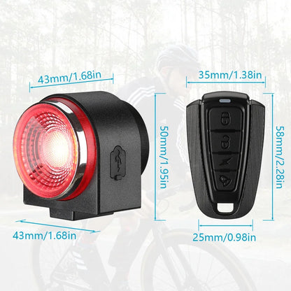 Anti-theft Alarm Bicycle Taillights Waterproof Wireless Remote Smart Brake Lampll Find Bike Locator Night Riding Warning Device