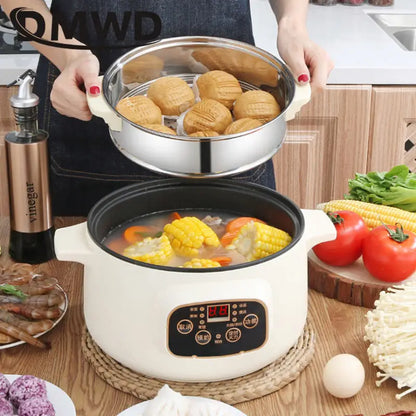 DMWD 3L 110V 220V Non-stick rice cooker Multifunctional hotpot with steamer insulation fast heating electric multiccoker 2 layer