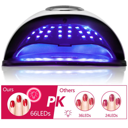 66LEDs Powerful UV LED Nail Dryer For Drying Nail Gel Polish Portable Design With Large LCD Touch Screen Smart Sensor Nail Lamp