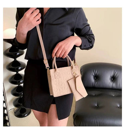 Korean Version Minimalist Embossed Felt Lightweight Handbag 2024 New Single Shoulder Diagonal Span Two-Piece Bag For Women