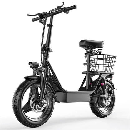 Aluminum Body Foldable Scooter with Seat & Carry Basket 500w E-scooter Powerful Electric Scooters for Adult