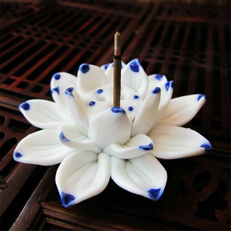 Handmade Lotus Incense Stick Holder Ceramic Sandalwood Incense Holder Home Teahouse Office Decor Aromatherapy Censer