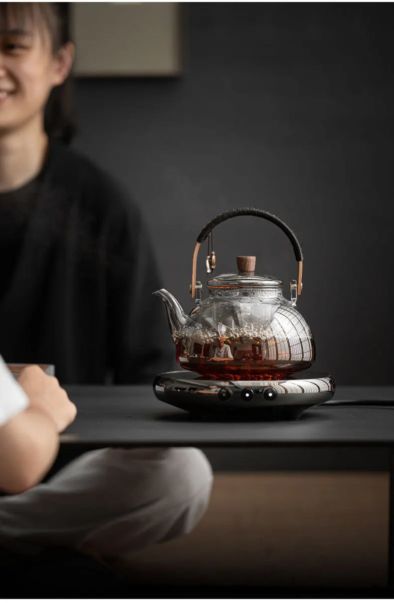 Steamable Teapot Household Glass Tea Maker High Temperature Resistant Steaming and Boiling Dual-purpose Teapot