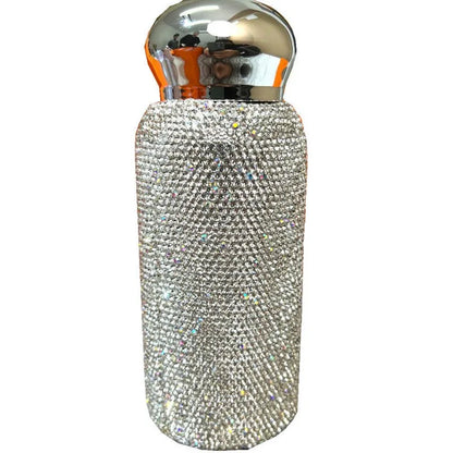 Shiny Diamond Tumbler Insulated Cup With Straw Juice Drinkwar Bottles Stainless Steel Thermal Flask Party Gifts for Girls