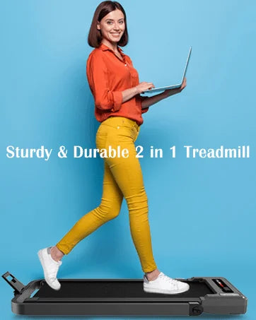 Treadmill, 300 lb Capacity Under Desk Treadmill Walking Pad with Handle Bar, Walking Treadmills for Home Small, Mini