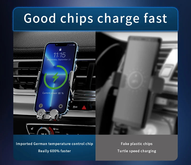 Infrared Wireless Charger 15W Fast Charge Car Holder for iphone 13 Pro 12 11 Automatic Clamp Qi Magnetic Charger Airvent Mount