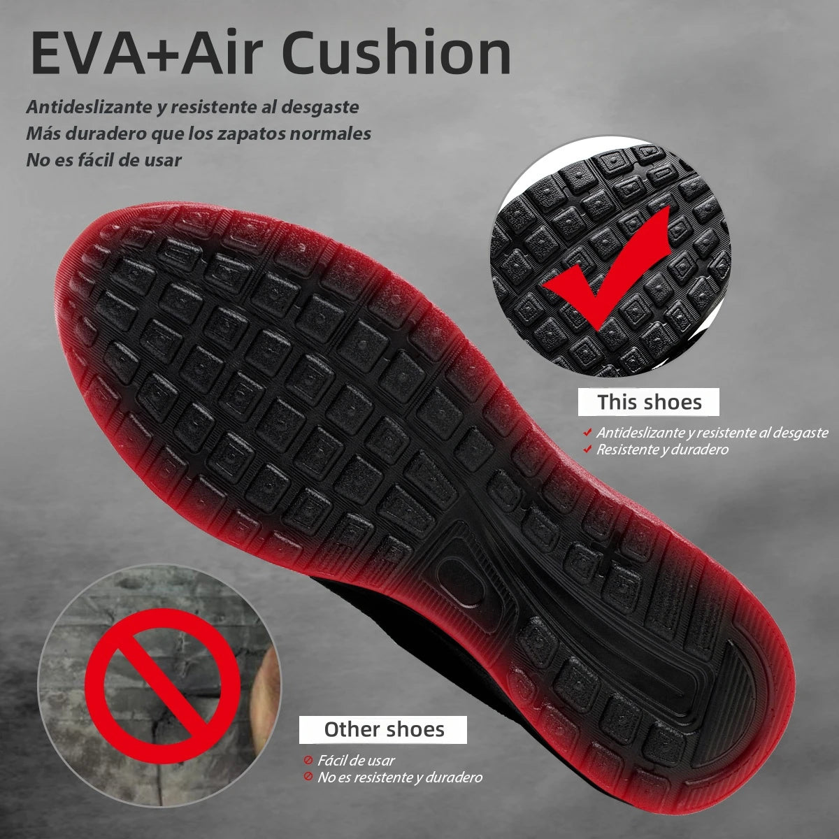 Air Cushion Work Safety Shoes For Men Women Breathable Work Sneakers Steel Toe Shoes Anti-puncture Safety Protective Shoe