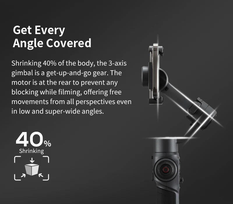 Zhiyun Smooth 5 Smartphone 3-axis Handheld Stabilizer Gimbal Covered with Grip Tripod for iPhone / Samsung / Huawei /Xiaomi