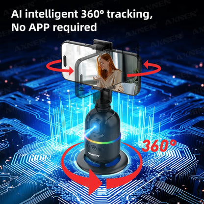 AXNEN AI P03 Smart Gimbal 360 Auto Face Tracking All-in-one Rotation for Smartphone / Cameras / Action Cam Video Vlog Recording