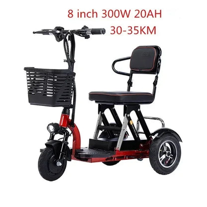 48v 350W 20AH 40KM Electric Trike Leisure Foldable Electric Tricycle Super Load-Bearing Adult Mini Portable Electric Vehicle