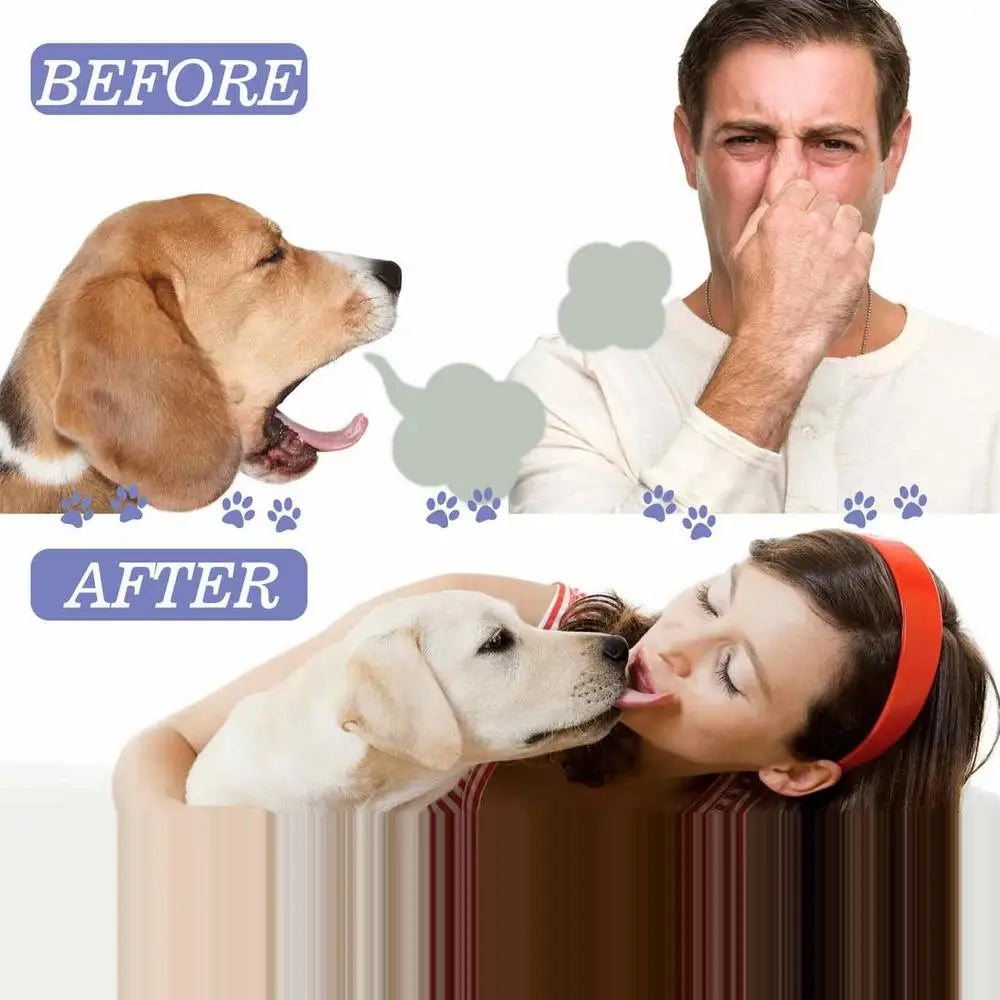 50ml Pet Oral Care Spray Dog Mouth Breath Freshener Tooth Stains Removal Cleaning Spray No Brushing For Cats And Pets