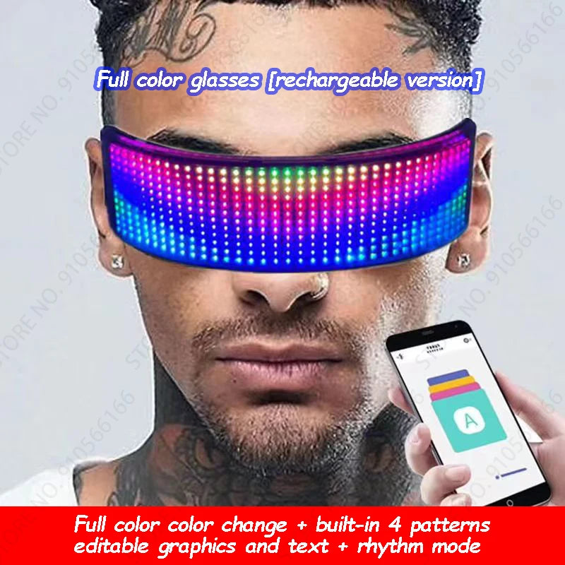 Cyberpunk App Light Up Mask, Rolling Subgame Screen Mask, Mech Technology Sense, Mobile Phone Control Helmet, Role Interpreting