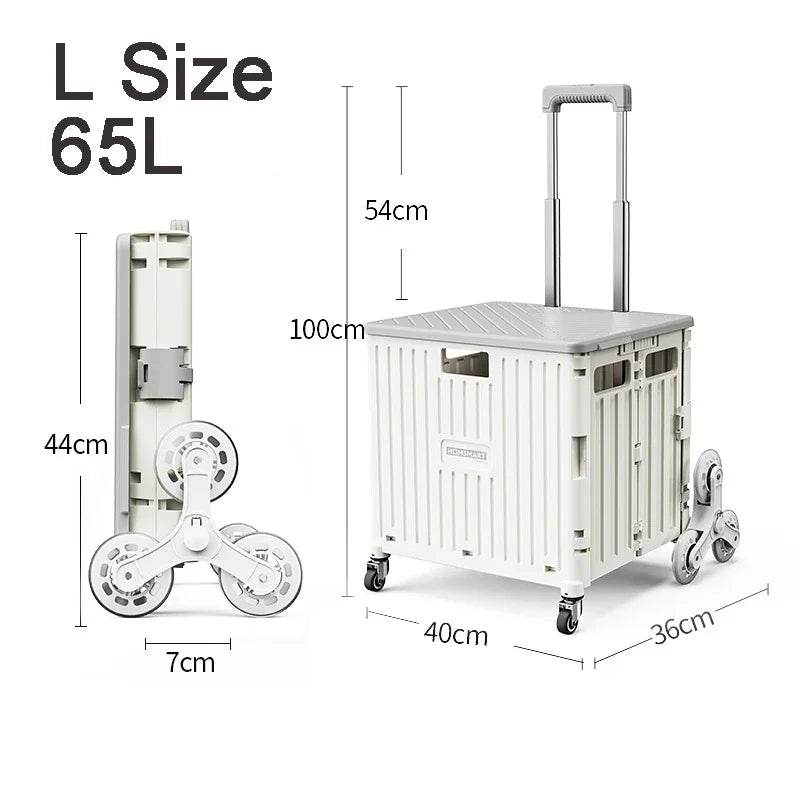 45/65L Folding The Folding Shopping Cart Trolley Portable Home Shopping Cart Folding cart with 2 /4 /8 Wheels - MarvelouStoree