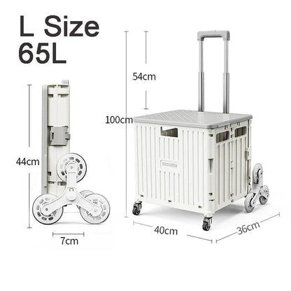 45/65L Folding The Folding Shopping Cart Trolley Portable Home Shopping Cart Folding cart with 2 /4 /8 Wheels - MarvelouStoree