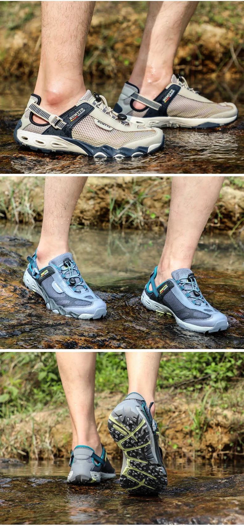 HUMTTO Summer Wading Hiking Shoes for Men Outdoor Man Sneakers Breathable Quick Drying Sports Trekking Beach Barefoot Mens Shoes