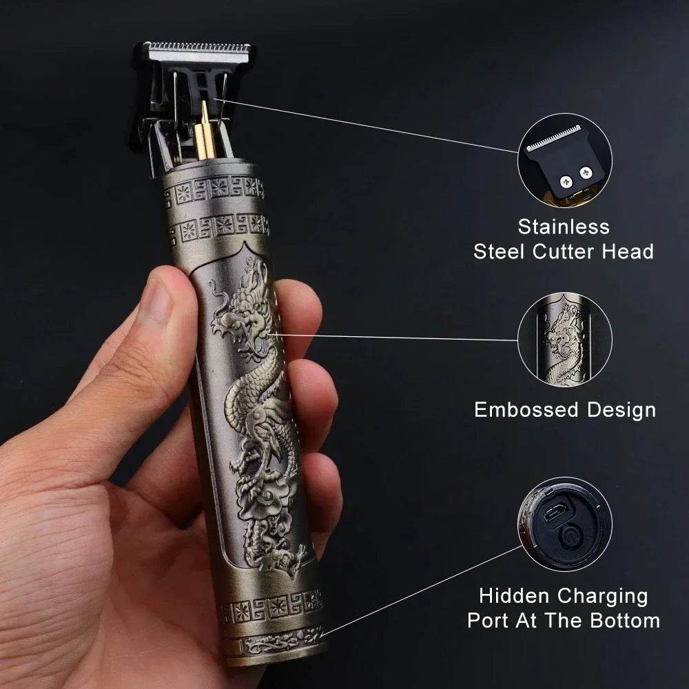 Professional T9 Vintage Electric Rechargeable Hair Clipper Machine Hair Barber Trimmer For Men Hair Cutting - MarvelouStoree