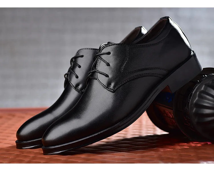 Men Dressing Shoes Formal for Men's Casual Shoe Leather Social Wedding Designer Pointed Toe Black Office Winter Shoes Brand 2023