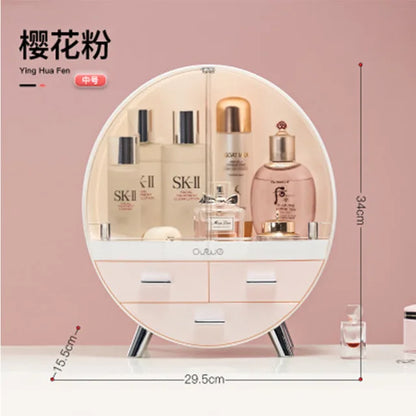 New Desktop Dustproof Organizer Storage Waterproof Fashion Skin Big Cosmetic Care Capacity Beauty Drawer Storage Box Makeup Bath