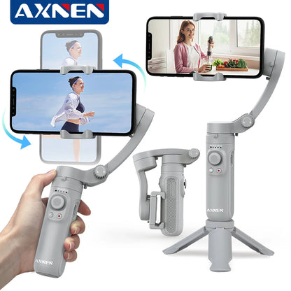 AXNEN 3-Axis Gimbal Handheld Self Stabilizer with Tripod, Selfie Stick Vlog CellPhone Video Recorder for Phone Smartphone Mobile