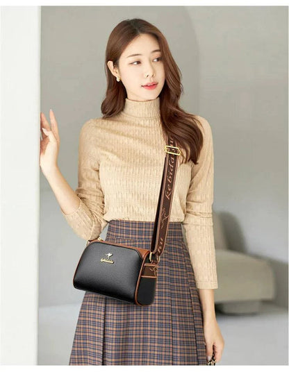 Women's Small Bag 2024 Autumn New Trendy and Versatile Middle Aged Mom's Bag Soft Leather Texture One Shoulder Crossbody Bag