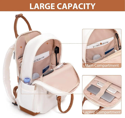 Luggage Set 4 Piece Luggage Set ABS hardshell TSA Lock Spinner Wheels Luggage Carry on Suitcase WHITE-BROWN, 6 piece set