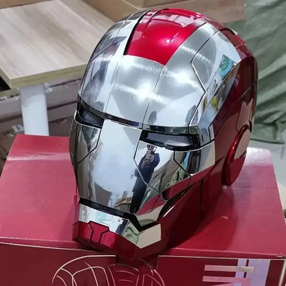 Marvel Iron Man Autoking 1/1 Mk5 Helmet Remote And Voice Control Iron Man Automatic Helmet Mask With Led Light Figure For Boys