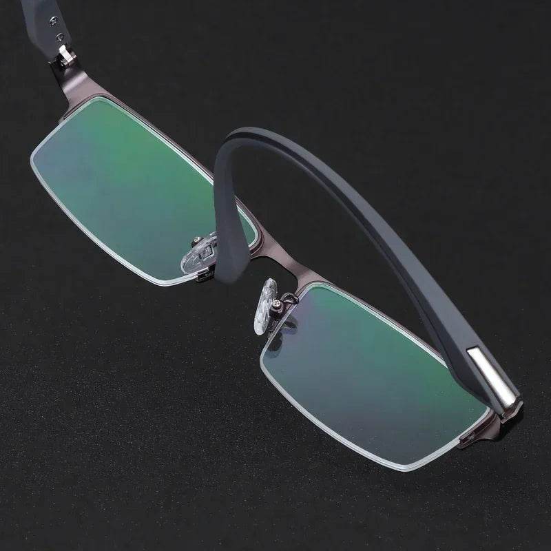 Progressive Multifocal Photochromic Reading Glasses Anti-blue Light Far Sight Glasses Men Half Frame Business Presbyopia Glasses - MarvelouStoree