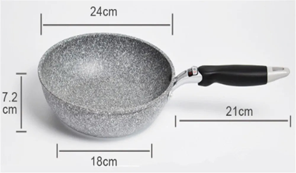 Durable Stone Frying Wok Pan Non-stick Ceramic Pot Induction Fryer Steak Cooking Gas Stove Skillet Cookware Tool for Kitchen Set