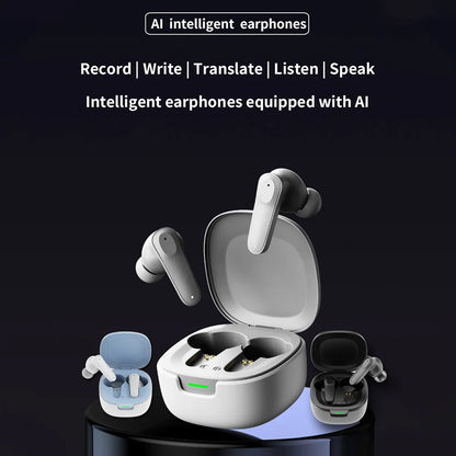 Real Time AI Translator Earbuds Bluetooth 5.4 Languages Translation Headphones Intelligent Voice Translators for Outdoor Travel