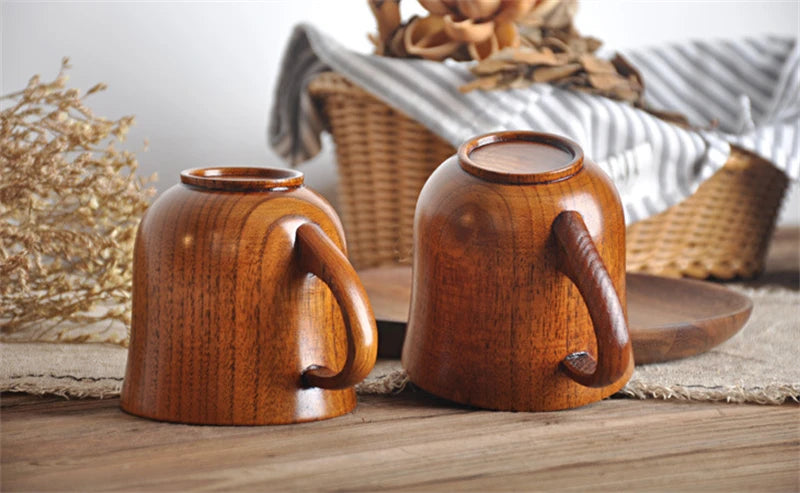 Wooden Big Belly Cups Handmade Natural Spruce Wood Cups Beer Tea Coffee Milk Water Cup Kitchen Bar Drinkware for Kitchen