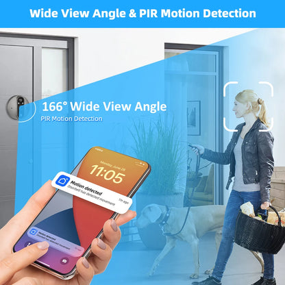 3MP WiFi Smart Tuya Peephole 5000mAh Doorbell Door Eye Camera Infrared Alexa Google Video Intercom Door Cameras Home Security