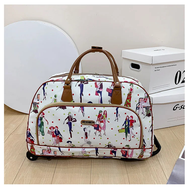 Large Capacity Women Travel Suitcase Trolley Bags Wheeled Bag Oxford Waterproof Rolling Luggage Travel Bag With Wheels