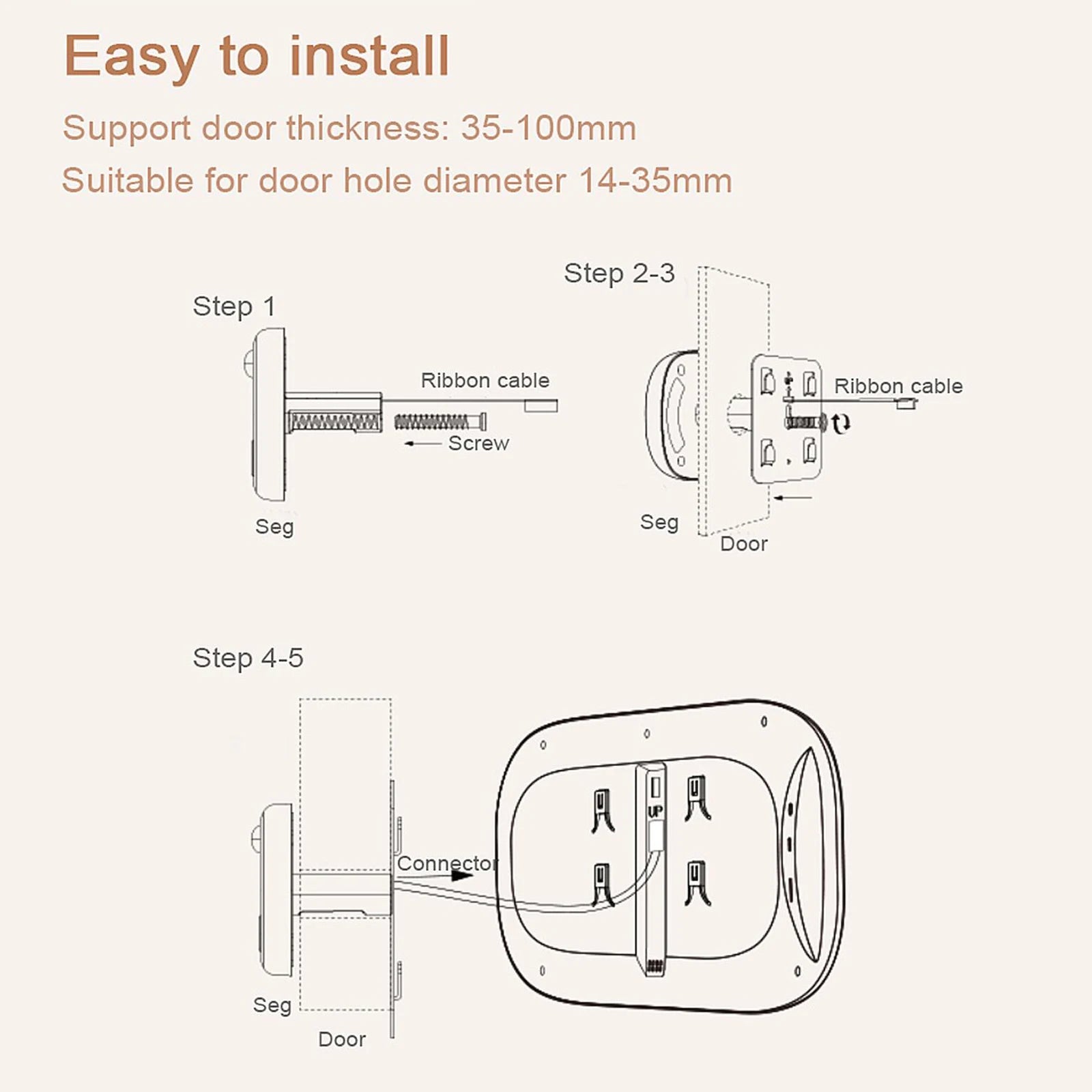 Digital Door Viewer Peephole Door Camera Doorbell 2.8-inch Night Vision Photo Shooting Digital Door Monitoring for Home Security