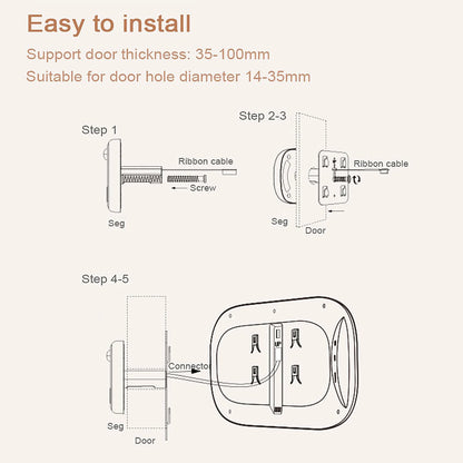 Digital Door Viewer Peephole Door Camera Doorbell 2.8-inch Night Vision Photo Shooting Digital Door Monitoring for Home Security