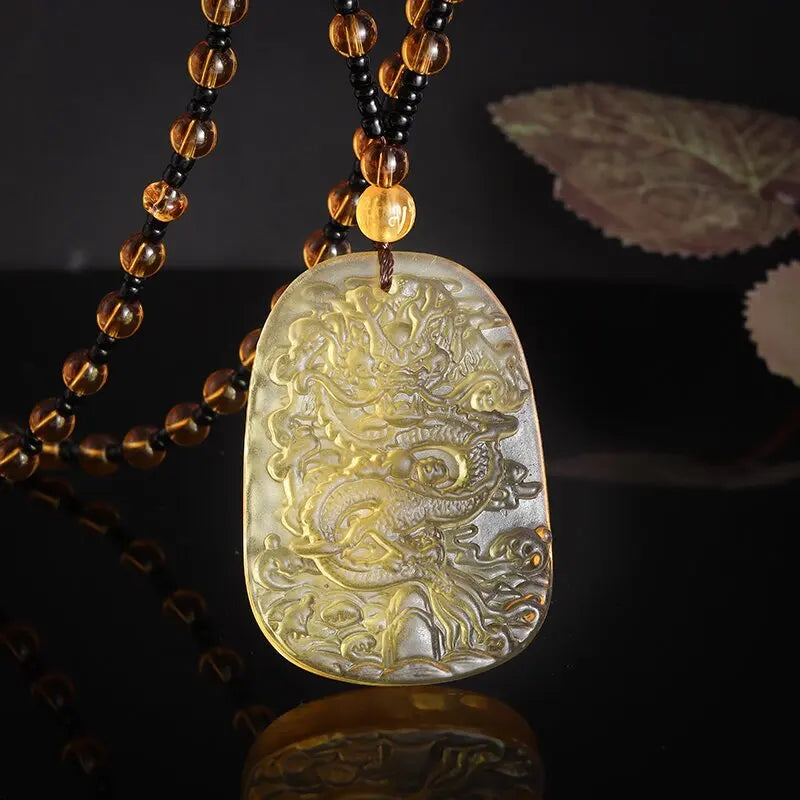 Buddhist Sakyamuni Buddha Pendant Frosted Crystal Buddha Statue Necklace Bead Chain Men and Women Amulet Jewelry