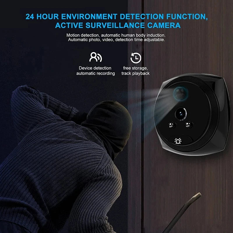 4.5 Inch 1080P Digital Door Viewer Smart Home Peephole Doorbell Camera PIR Motion Detection Night Vision Video Doorbell