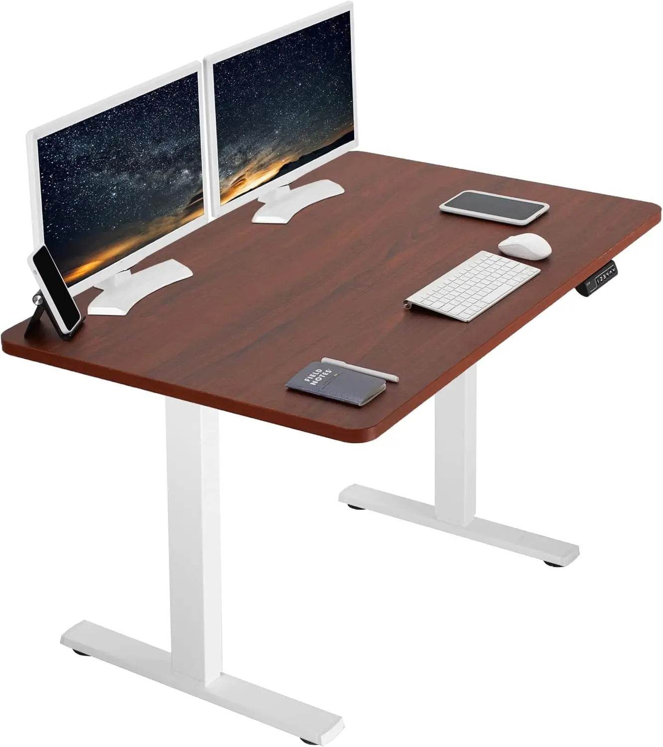 Electric Rustic Standing Desk Workstation, Memory Controller Height Adjustment Particle Board, Steel Computer Standing Desk - MarvelouStoree