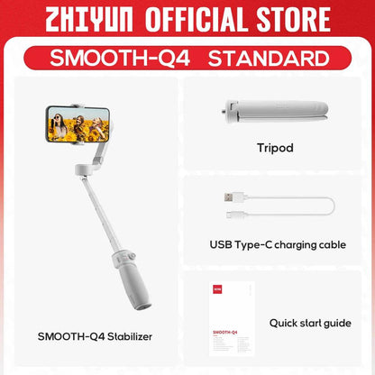 ZHIYUN Official Smooth Q4 Smartphone Gimbal 3-Axis Portable Phone Stabilizer for iPhone 15 pro max/Xiaomi/Huawei/Samsung - MarvelouStoree