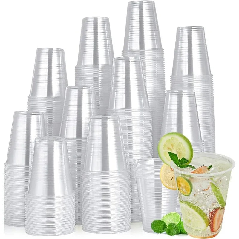 480 Pack 12oz Clear Plastic Cups,Disposable Drinking Cups,Hot and Cold Drink Container for Water, Juice, Soda, Milk