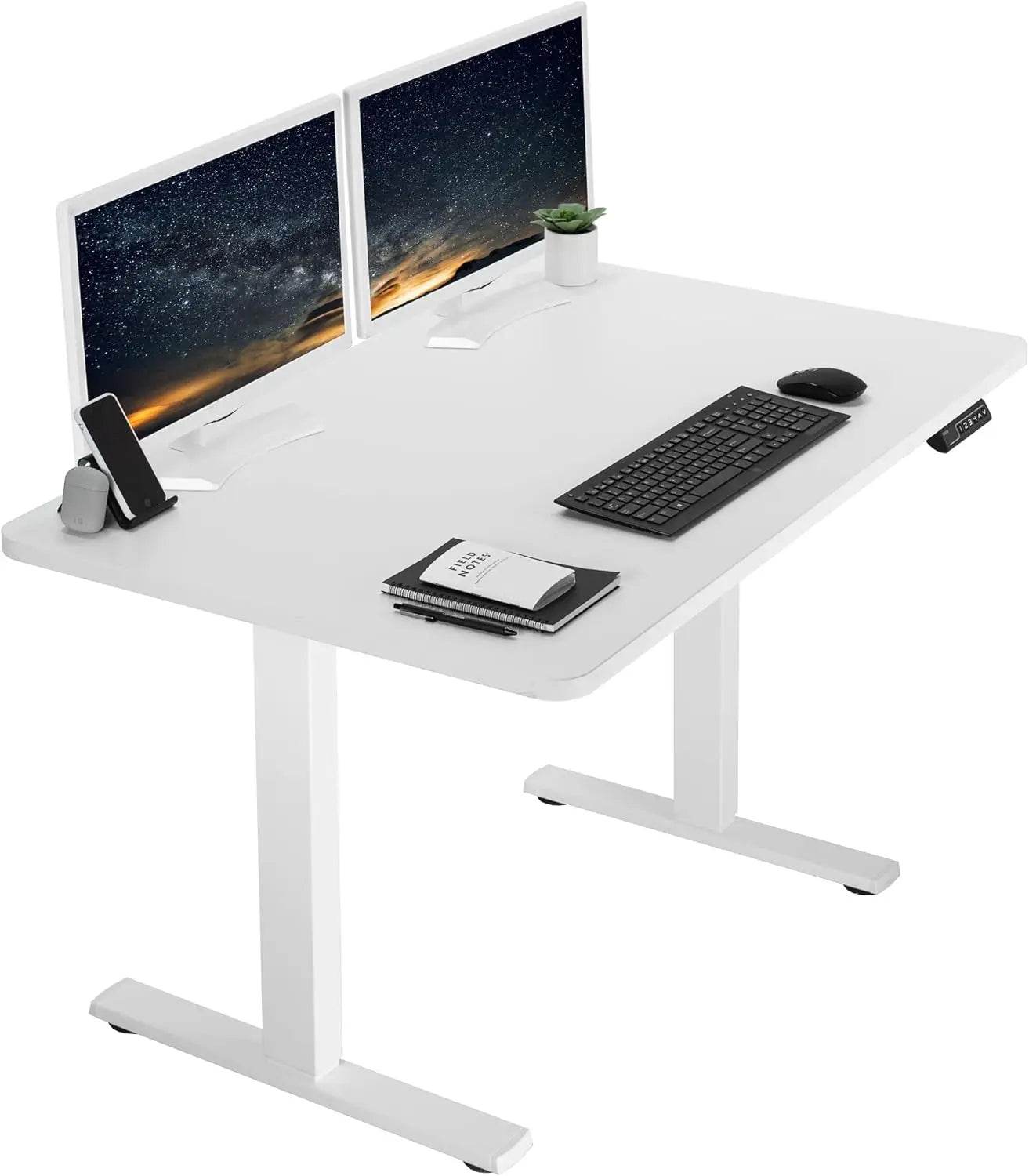 Electric Rustic Standing Desk Workstation, Memory Controller Height Adjustment Particle Board, Steel Computer Standing Desk - MarvelouStoree